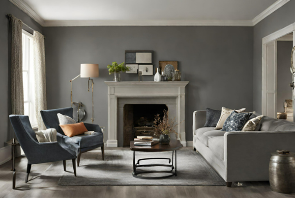 Neutral Paint Colors to Transform Your Home - Living Room in Pewter Magic