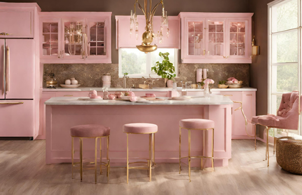 Neutral Paint Colors to Transform Your Home - Kitchen in a Tan and Pink Twist